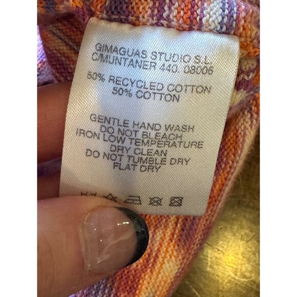 Gimaguas Sweater Women Medium Pink Purple‎ Knit Collared Zion Cardigan Luxury - Picture 12 of 12